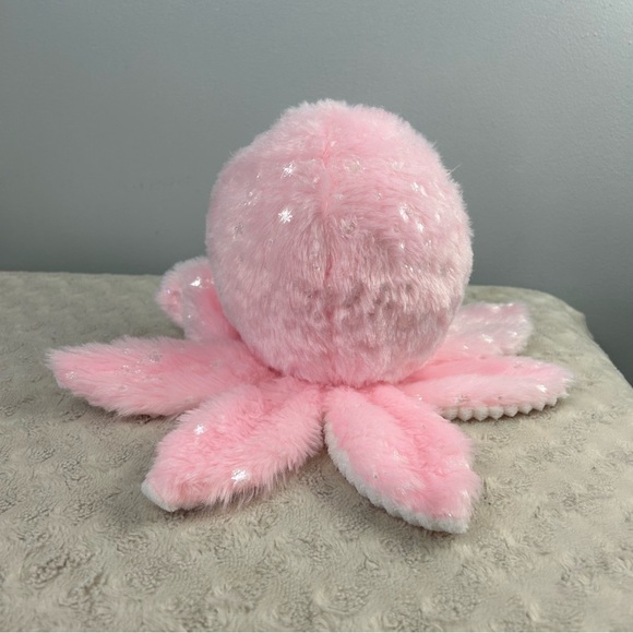 Midwood Brands Pink Octopus Jellyfish Plush Blue Eyes White Ribbed Lovey - Picture 3 of 6